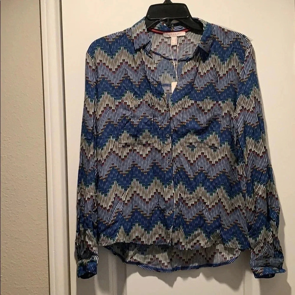 Esprit Geometric Print Blouse Top Size 6 - Picture 4 of 14